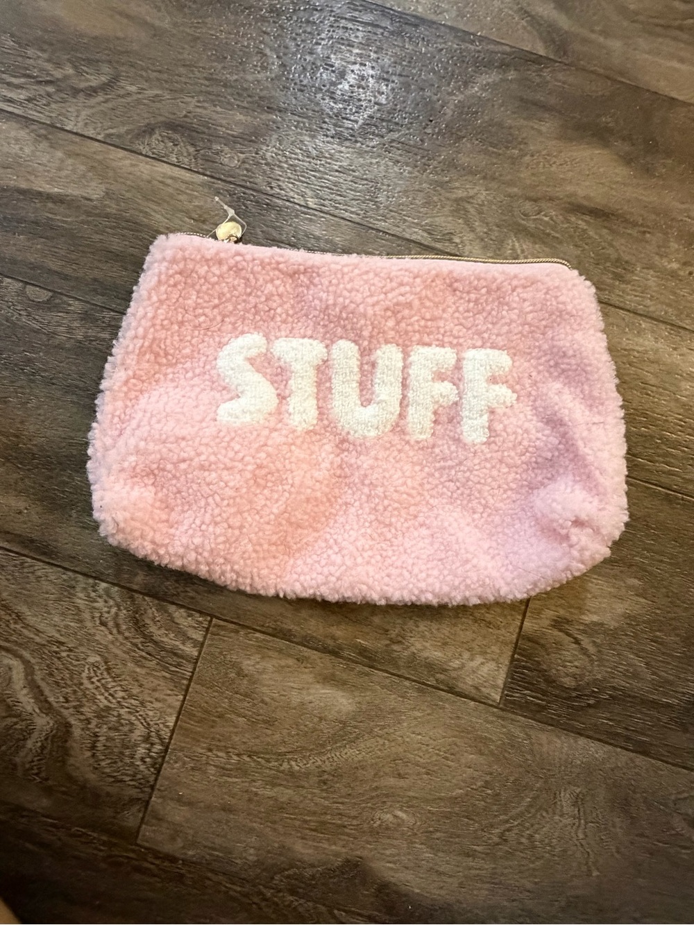 Pink 'STUFF' Sherpa Pouch